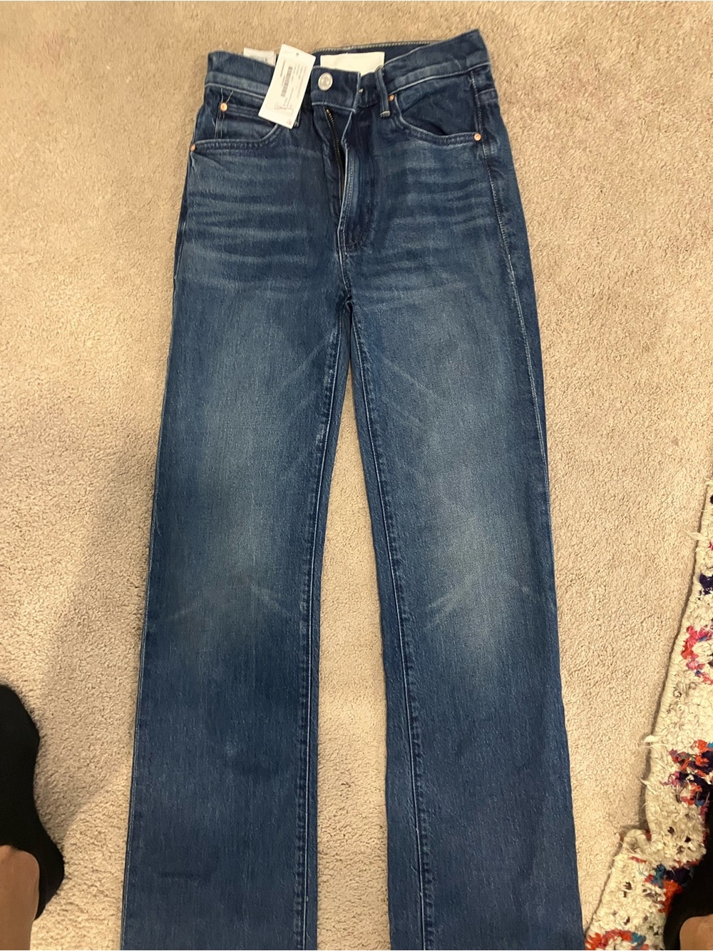 MOTHER Women's Blue Straight-Leg Jeans 23